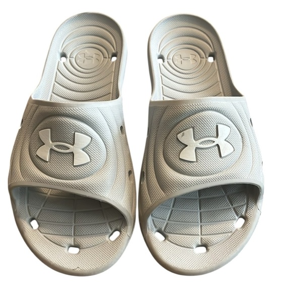 Under Armour Grey Slide Sandals Size 7 - Picture 1 of 6